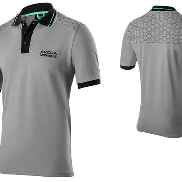 Škoda Motorsport Herren Polo-Shirt, grau/schwarz (185996)