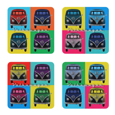 Volkswagen T1 Bus Untersetzer 4er Set im Karton - Multicolor (201268)