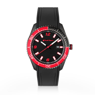 Audi Sport Uhr, Herren, schwarz/rot (201257)