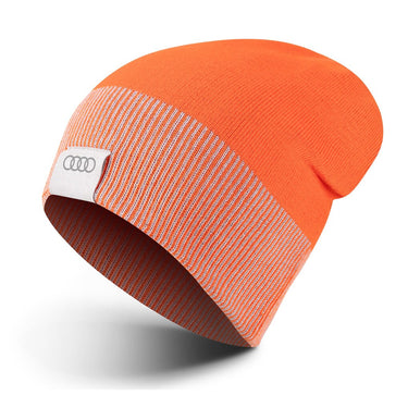 Audi Wende-Strickmütze, orange-hellbraun (204523)