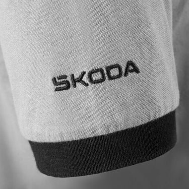 Škoda Motorsport Herren Polo-Shirt, grau/schwarz (185996)