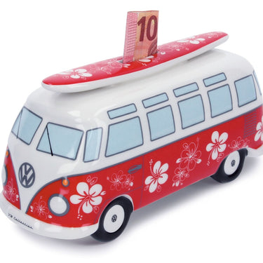 Volkswagen T1 Bus Spardose (1:18) mit Surfbrett - Hibiskus (196352)