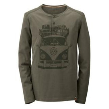 VW Herren Langarmshirt, Heritage, dunkeloliv, Gr. XXXL (155029)