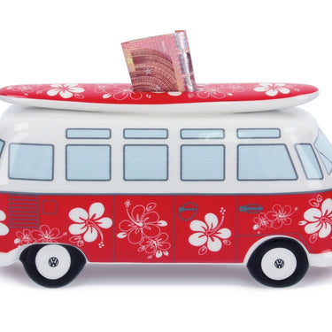 Volkswagen T1 Bus Spardose (1:18) mit Surfbrett - Hibiskus (196352)