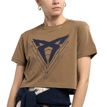 CUPRA BIG LOGO T-SHIRT Damen, TOBACCO BROWN (185726)