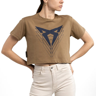 CUPRA BIG LOGO T-SHIRT Damen, TOBACCO BROWN (185726)