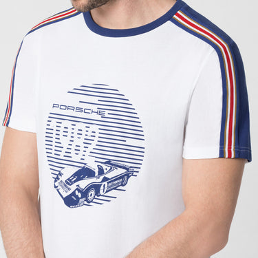 Porsche Herren Racing T-Shirt, Gr. S, weiss-blau (158518)