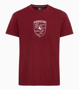 Porsche Herren T-Shirt Crest Gr. M, in Bordeauxrot (163574)