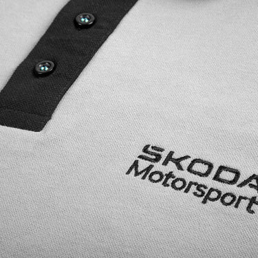 Škoda Motorsport Herren Polo-Shirt, grau/schwarz (185996)