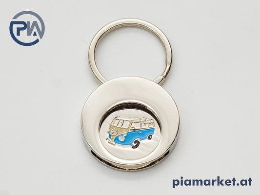 VW Bulli Schlüsselanhänger mit Einkaufswagen-Chip